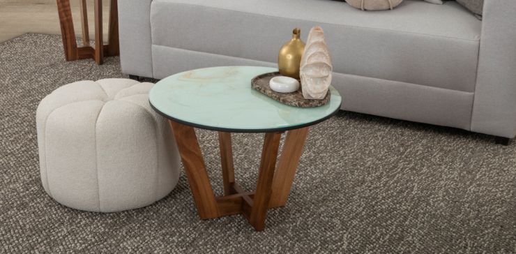 Mesa de Centro Cristal Owen Gris