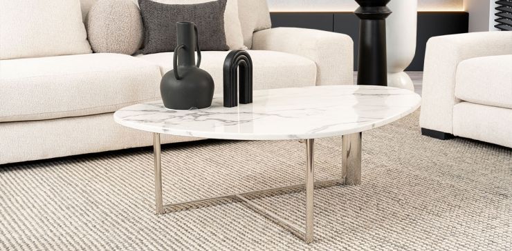 Mesa De Centro Ovalada Etel Blanco