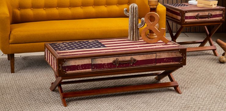 Mesa De Centro Rectangular Piel  North