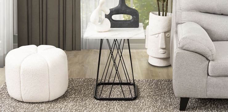 Mesa Lateral Cuadrada Nápoles Blanco