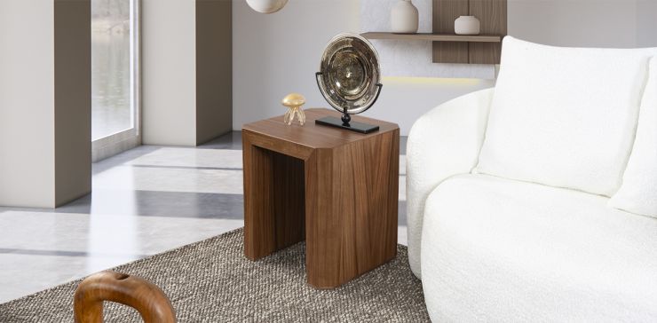 Mesa Lateral Cuadrada Vitto Café