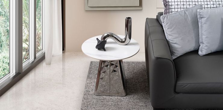 Mesa Lateral Redonda Winter Plata