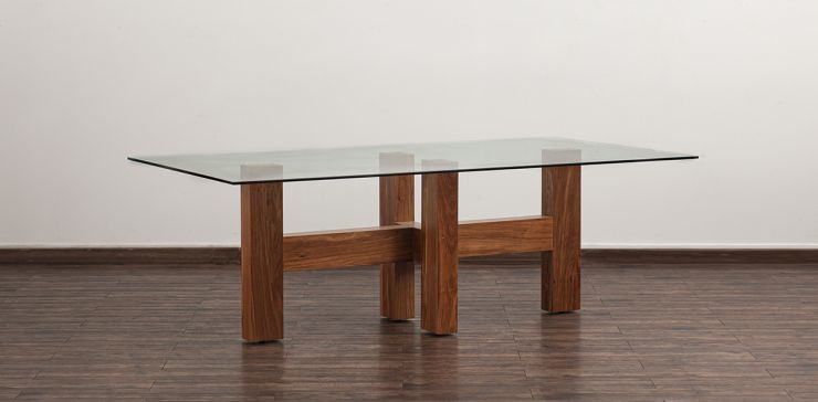 Mesa Comedor Cristal 220 x 110 Cm Rectangular Praga