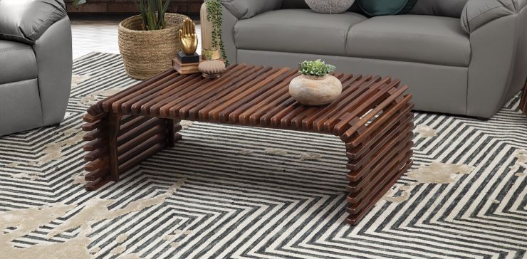 Mesa De Centro Rectangular Parota Chiman Café