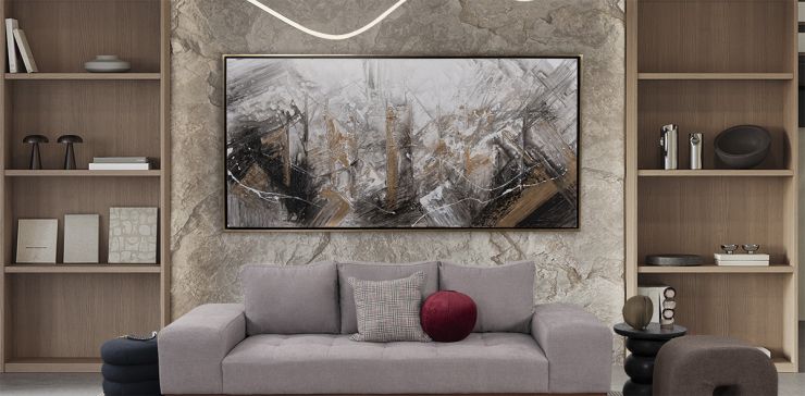 Cuadro Decorativo Al Oleo Hierro CL Negro