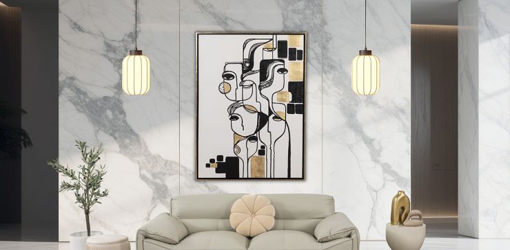 Cuadro Decorativo Al Oleo Fragmentado CL Blanco