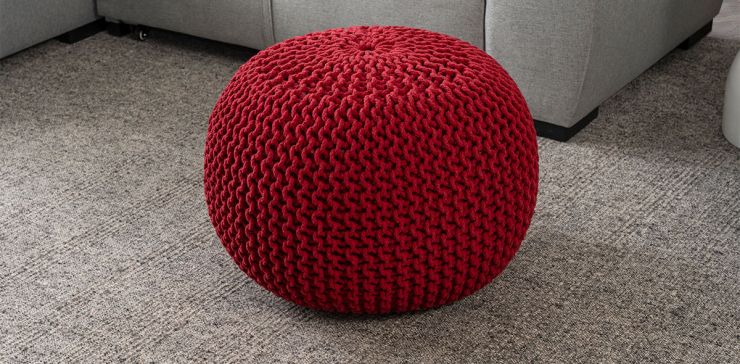 Puff Balboa Rojo 60 x 60 Cm