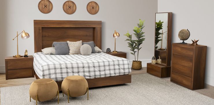 Recámara King Size Marbella Café Parota 5 Piezas