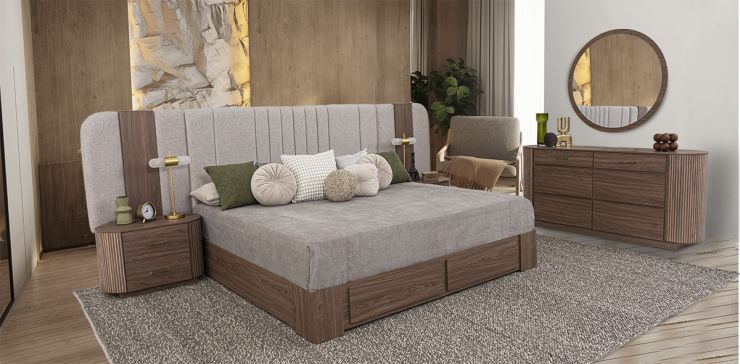 Recámara King Size Padma CL Café 5 Piezas