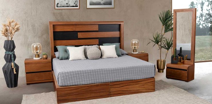 Recámara King Size Are Café 4 Piezas