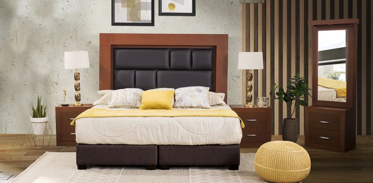 Recámara King Size  Bali New Avellana 5 Piezas