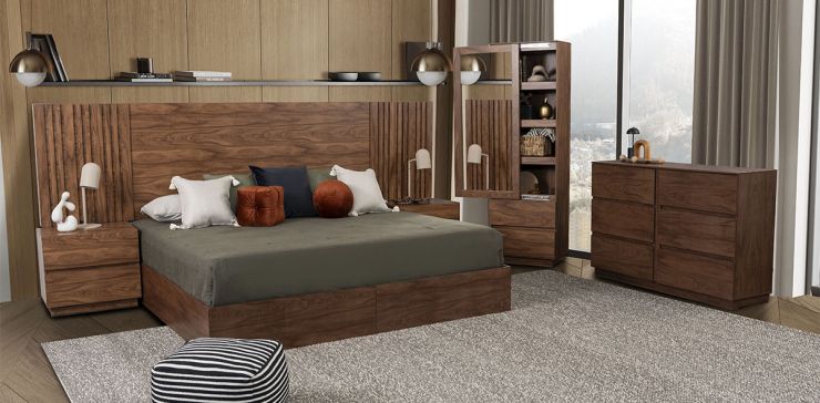 Recámara King Size Giannis Café 5 Piezas