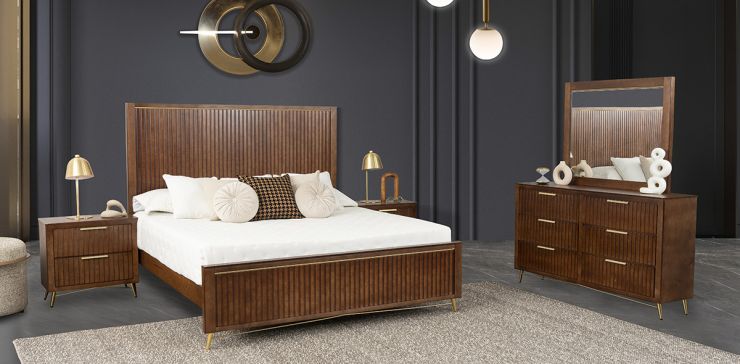 Recámara King Size Akira Café 5 Piezas