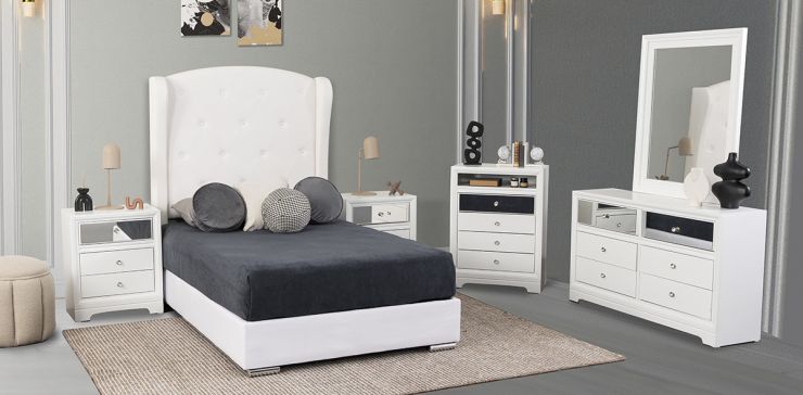 Recámara Matrimonial Perla Plus Blanco 5 Piezas