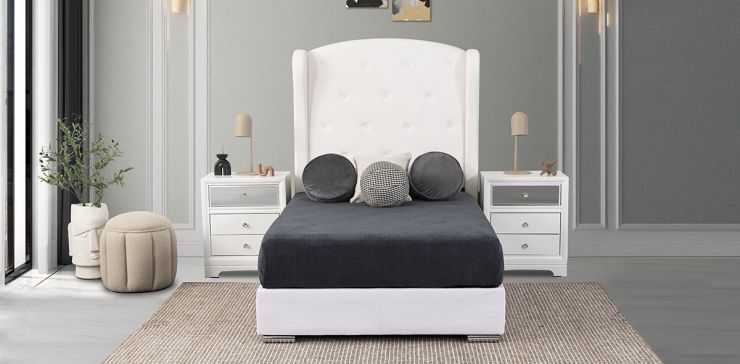 Recámara Matrimonial Perla Plus Blanco 3 Piezas