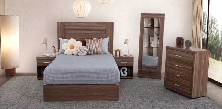 Recámara Matrimonial Rosetta Café 5 Piezas