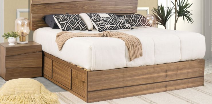 Base De Cama Con Cajones King Size Kala Café