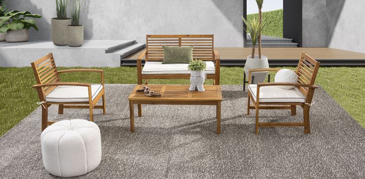 Sala de Jardín Madera de Acacia Watford Set 4 Piezas