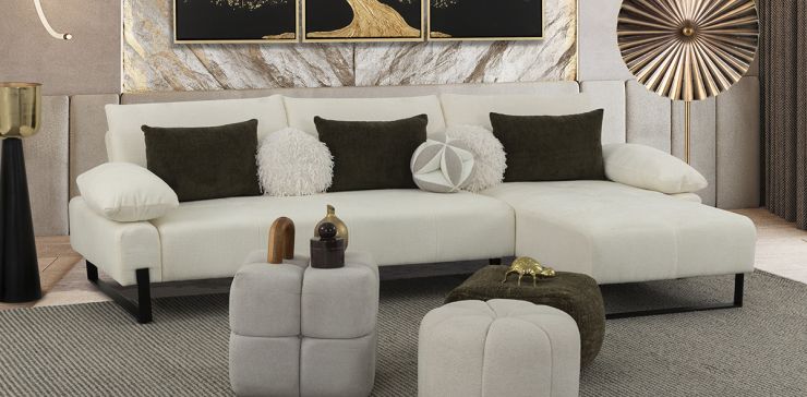 Sala En L Derecha Con Respaldo Abatible Regine Beige