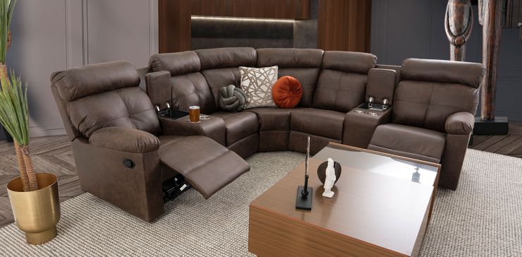 Sala Modular Con Reclinable Liam Plus Café