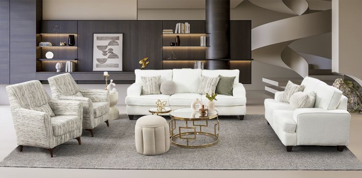 Sala Atlántica New Blanco Con Sillón Ocasional Lagoon 3 Piezas