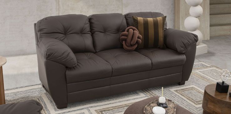 Sofá 3 Plazas Piel Derby Café