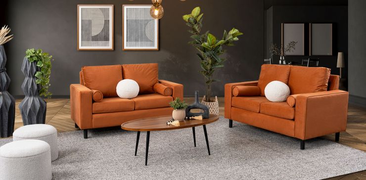 Sala Landmark Naranja Terracota 2 Piezas