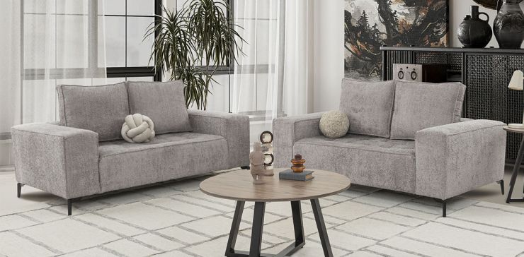 Sala Narvik Gris 2 Piezas