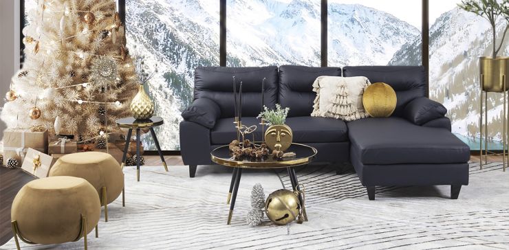 Sala Modular Derecha  Preston PU Azul