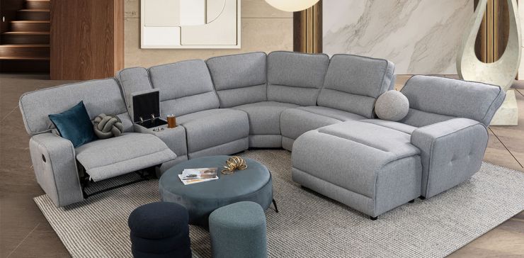 Sala Seccional Reclinable Jordán PL Gris