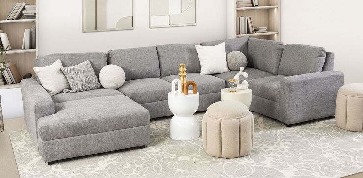 Sala Elite Gris Claro 4 Piezas  