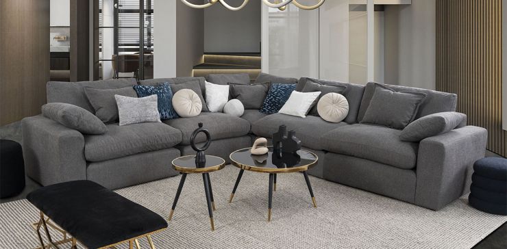 Sala Romelly Gris 5 Piezas