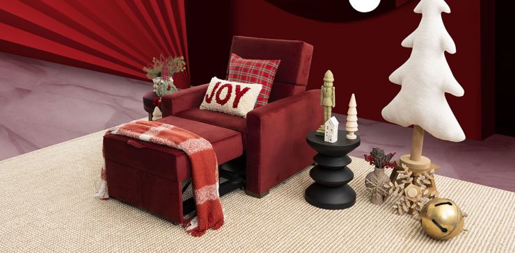 Sillón Con Reclinable Fontana Rojo