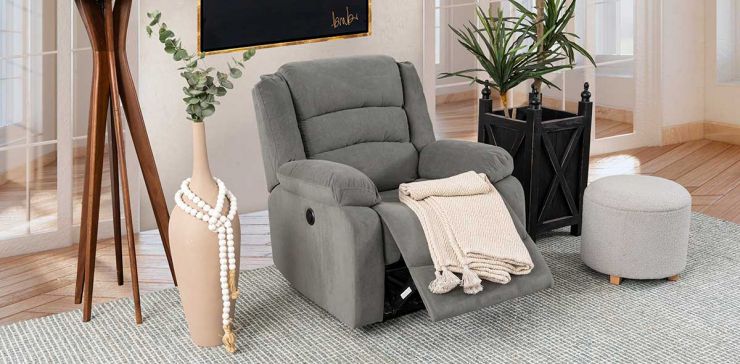 Sillón Con Reclinable Eléctrico Sedona Gris