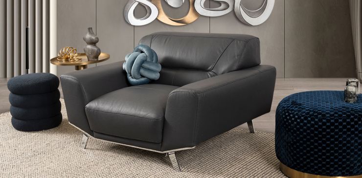 Sillón Piel Ameno CL Gris (Boal)