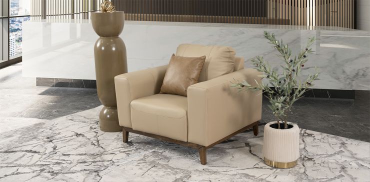 Sillón Piel Littio Beige