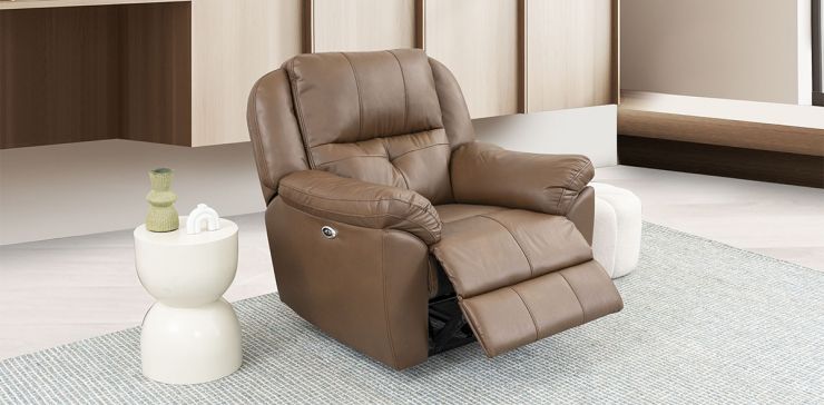 Sillón Con Reclinable Eléctrico Prescot Air Café