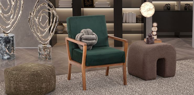 Sillón Ocasional  Parota Donovan Verde Esmeralda 