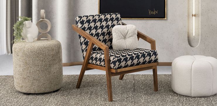 Sillón Ocasional Parota Filip Beige/Negro Pg