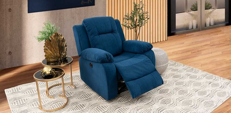 Sillón Reclinable Eléctrico Lur Plus Azul