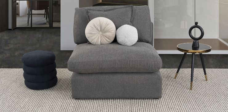 Sillón Sin Brazo Romelly Gris