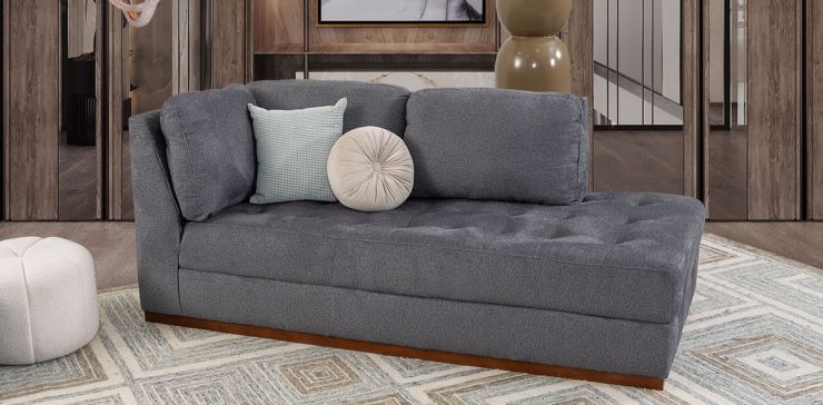 Sofá 3 Plazas Brazo Derecho Tifany Plus Gris Smoke