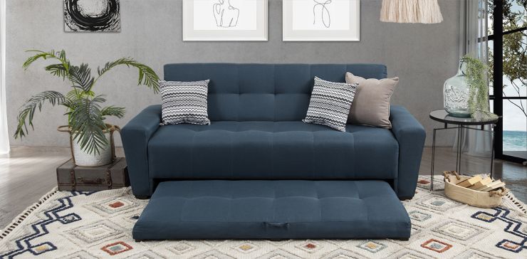 Sofá Cama Con Cama Baja Irlanda New Azul