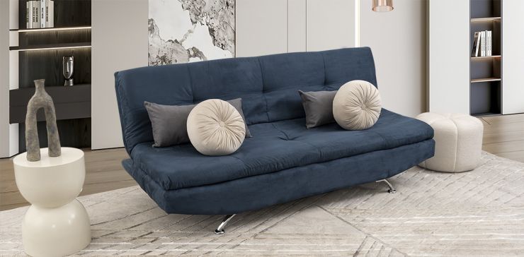 Sofá Cama Mariana New Azul Suede