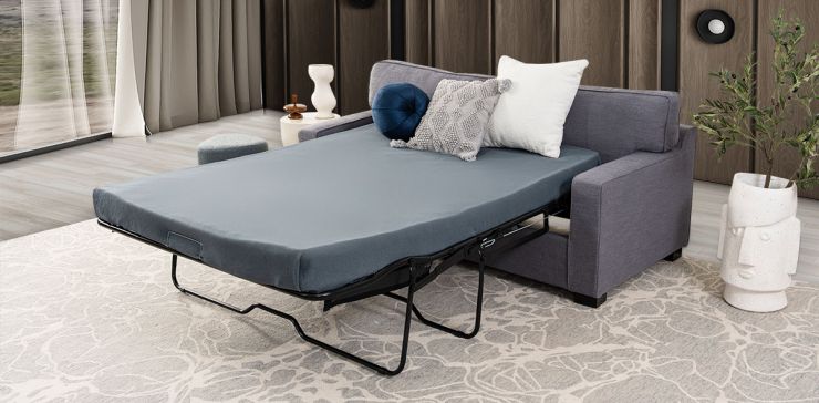 Sofá Cama Con Cama Oculta Everton Gris 