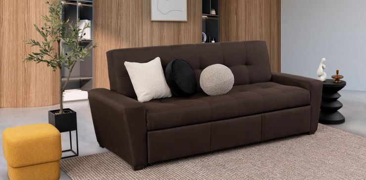 Sofá Cama Con Cama Alta Irlanda V New Chocolate