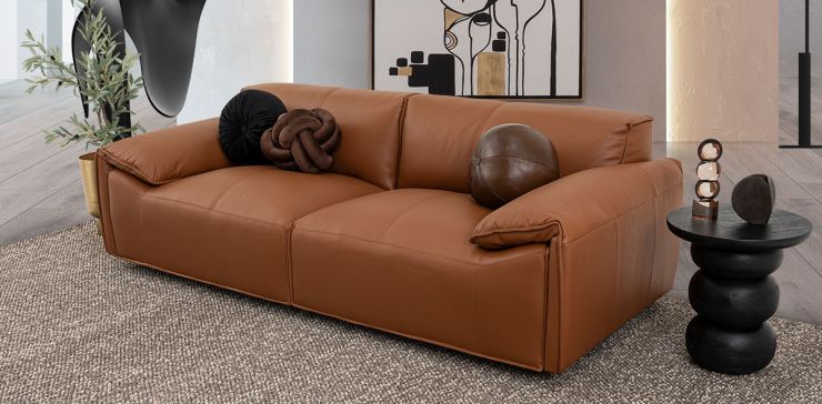 Sofá 3 Plazas Piel Meyer Café