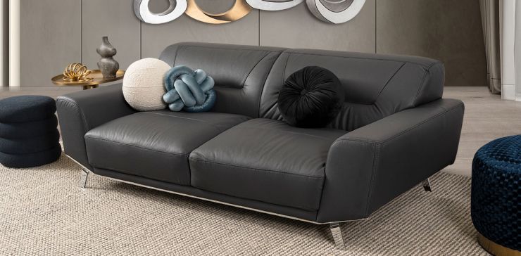 Sofá 3 Plazas Piel Ameno CL Gris (Boal)