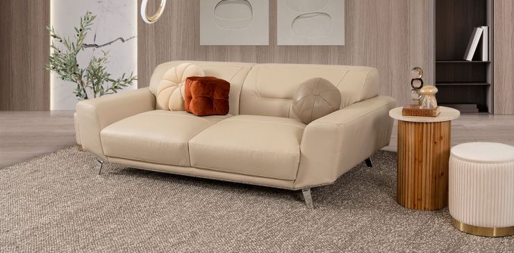 Sofá 3 Plazas Piel Ameno CL Beige (Boal)