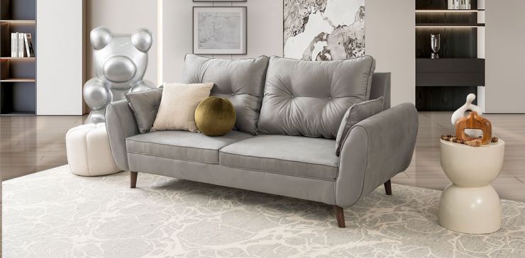 Sofá 3 Plazas Aria Soft Gris Oxford